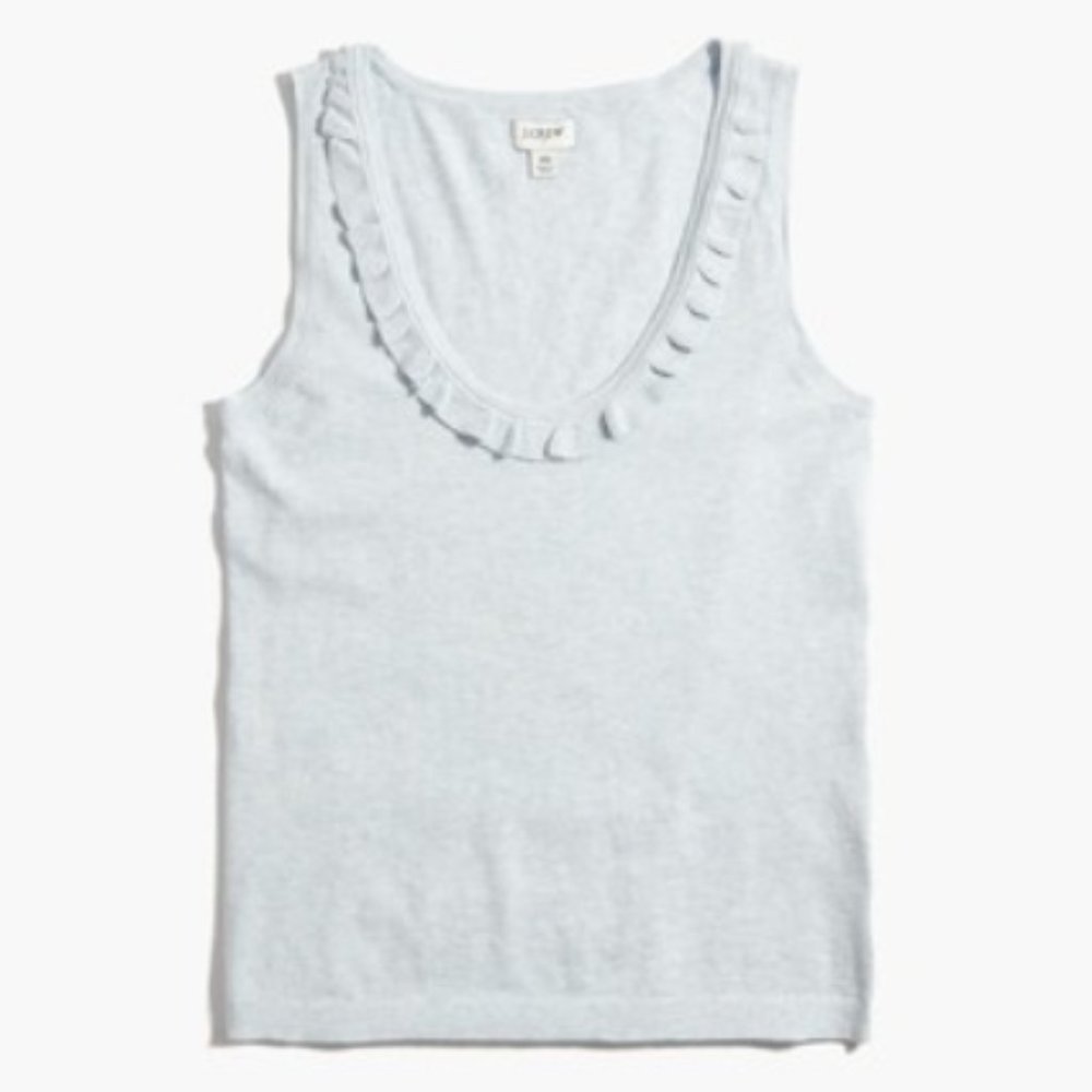 Ruffle Trim Tank Top Sweater